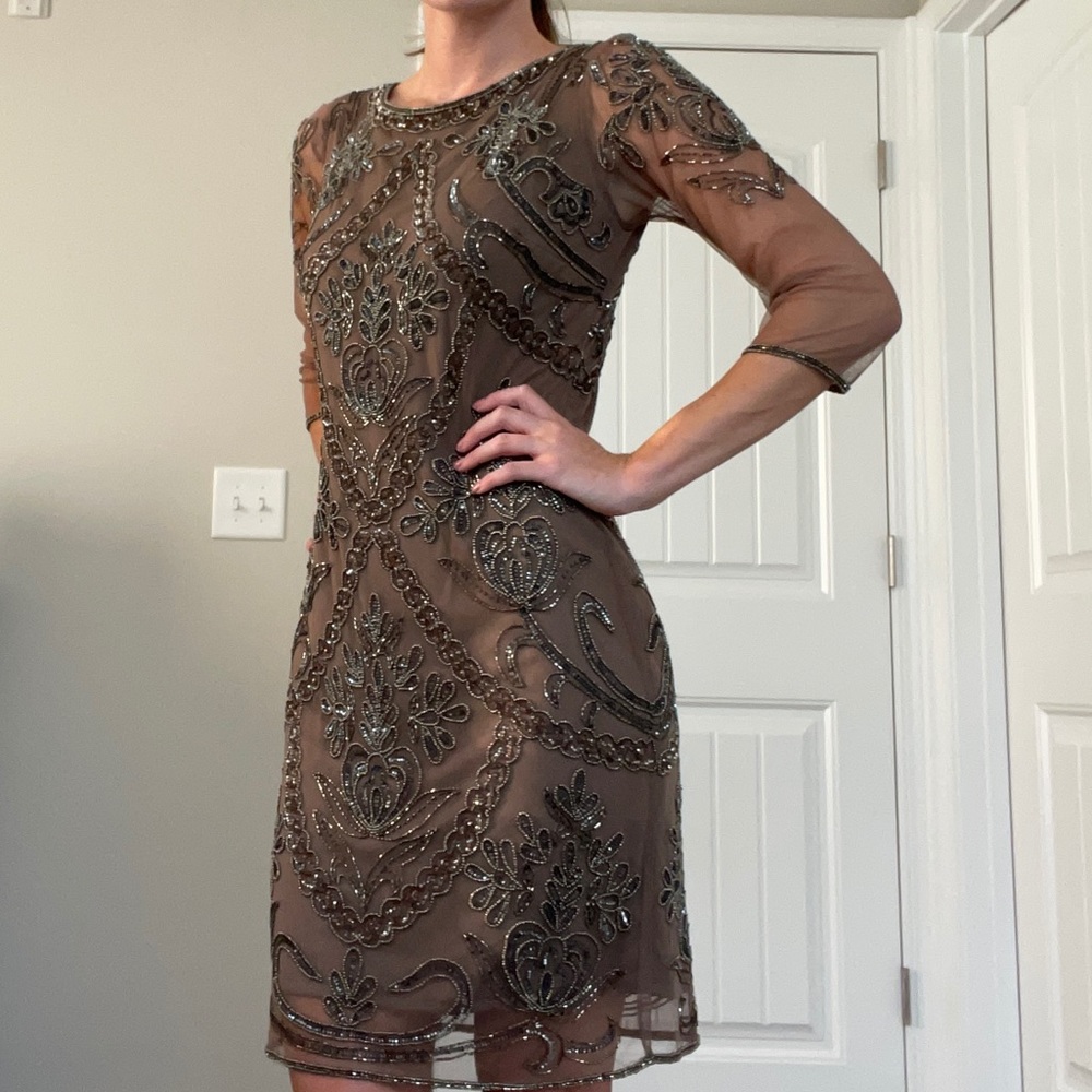 Beaded knee length dress